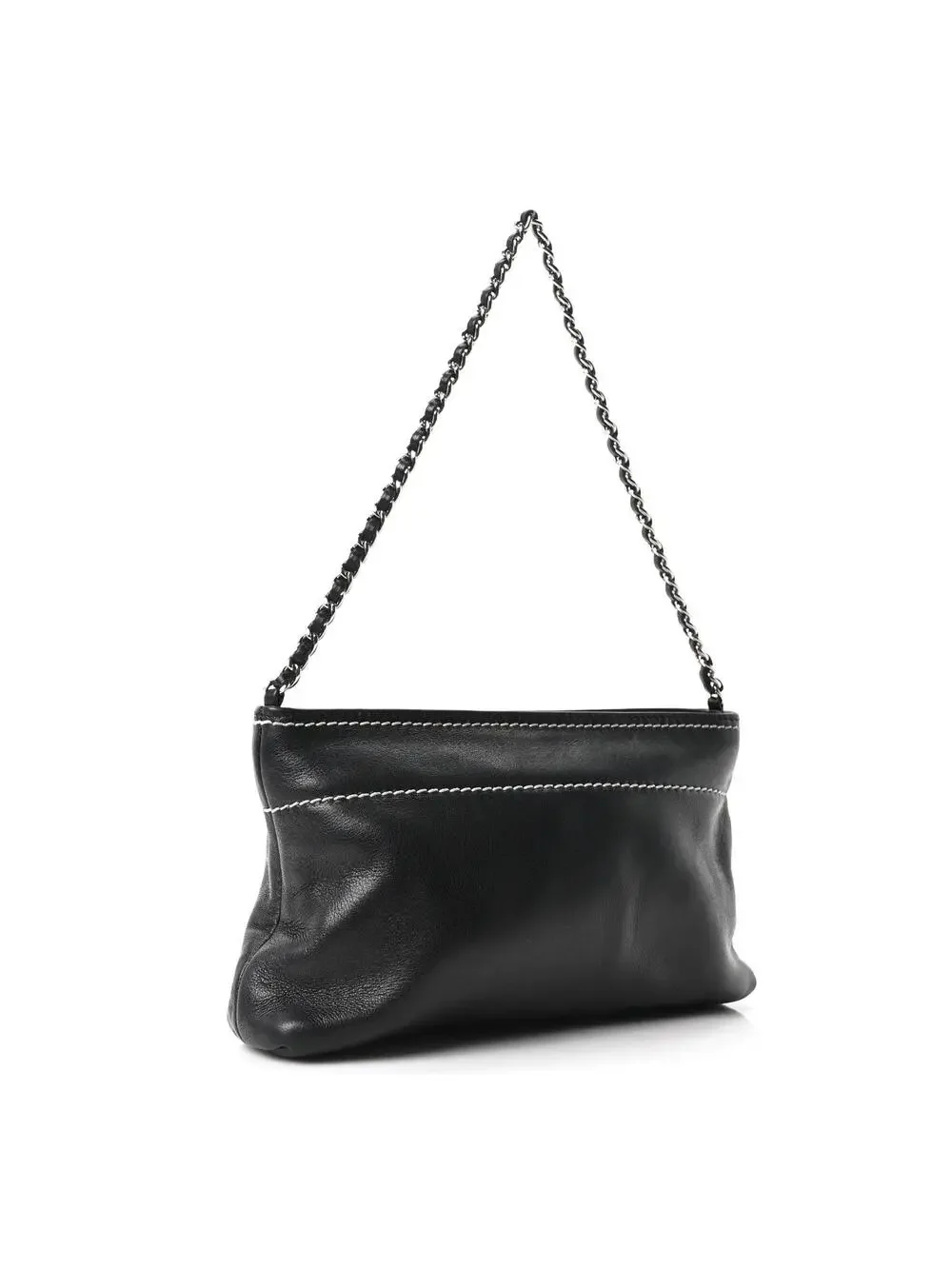Chanel Lambskin Lax Pochette Black #322655C10B